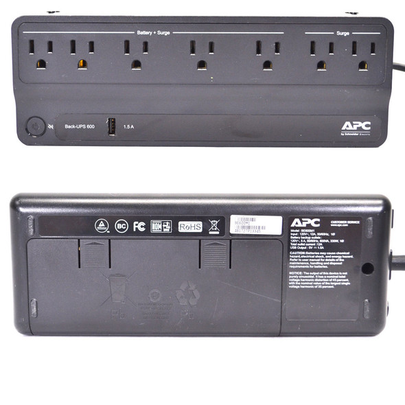 APC BE600M1 Back-UPS 600VA 330W 120V 6x NEMA 5-15R USB