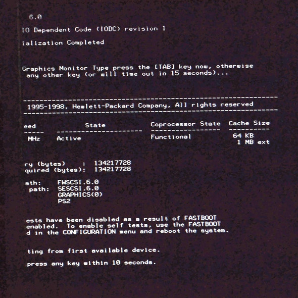 HP 9000 Visualize B180L Workstation A4323A 180MHz 128MB 488-66501 C1539-66002