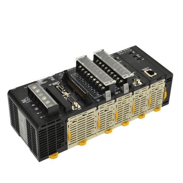 Omron Sysmac CJ1M-CPU22 PLC w/ ID211, OC211, SCU21-V1, ETN21, and CJ1W-PA202 PSU