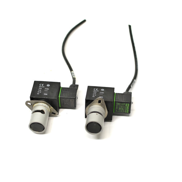 ASCO SCH284B006 24VDC Pinch-Type Solenoids w/Coil & Plug Assemblies (2)