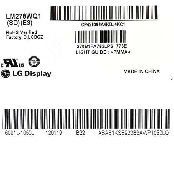 LG Display LM270WQ1 (SD) (E3) 27" a-si TFT-LCD Display Panel