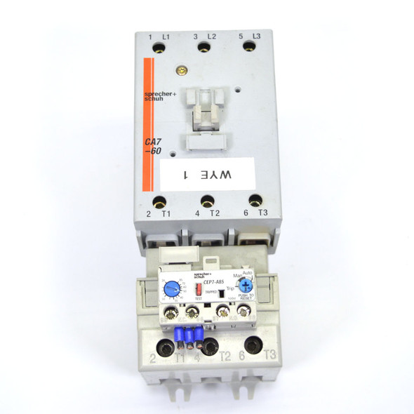 Sprecher + Schuh CA7-60-00 600VAC Max 60A Contactor w/ CEP7-A85 Overload