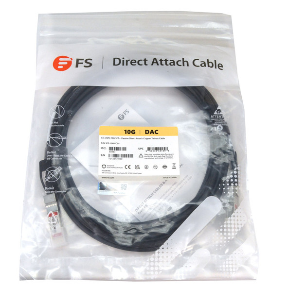 FS SFP-10G-PC05 5m 10G SFP+ Passive Direct Attach Cable