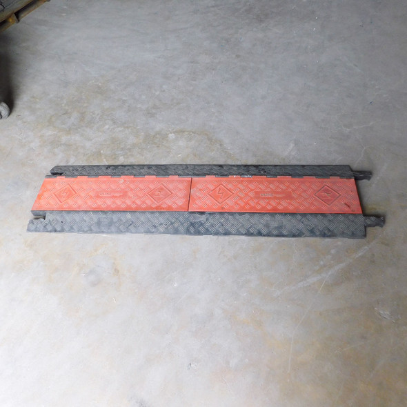 (2) Uline H-4618 5-Channel Cable Protector Ramp Cord/Hose Floor Bridge 36" x 20"