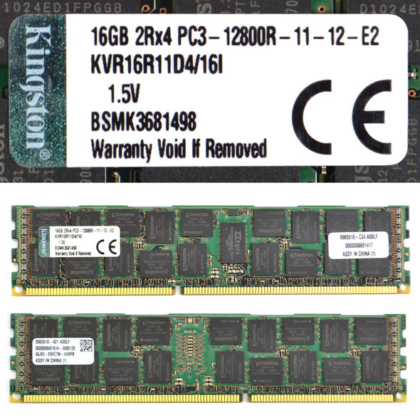 Kingston KVR16R11D4/16I Server ECC Memory 2Rx4 DDR3 (8)