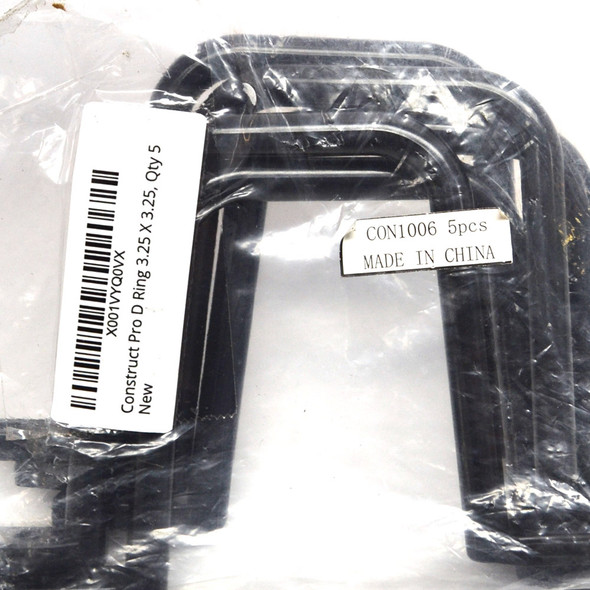 Construct Pro CON1006 Black 3.25" Plastic D-Ring (5)