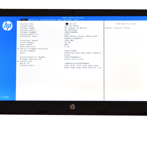 HP 14-dk1003dx 14" Laptop AMD Athlon Silver 3050U 2.30GHz 512GB SSD 16GB Win11 H