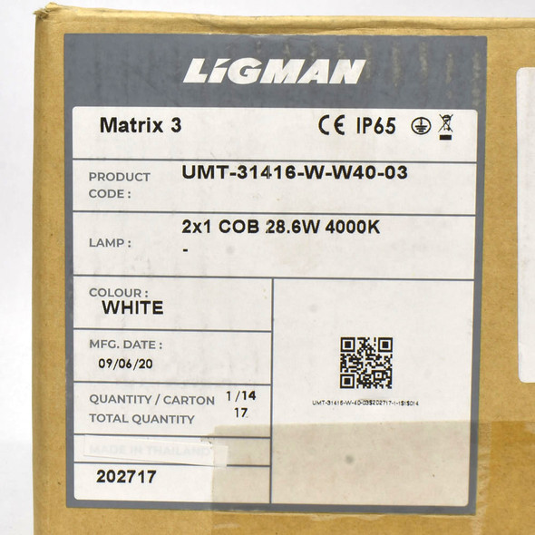 Ligman Matrix 3 UMT-31416-W-W40-03 Surface Mount Wall Light