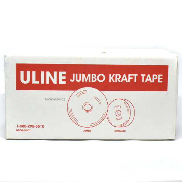 ULINE S-6645 Jumbo Industrial Reinforced Kraft Tape 3" x 900' (6 Rolls)