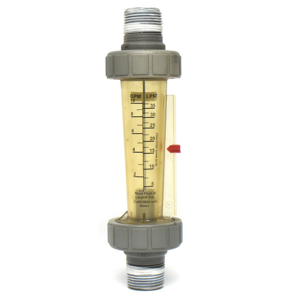 Blue-White F-44750L-12 Inline Flow Meter 3/4" NPT, 1-10GPM