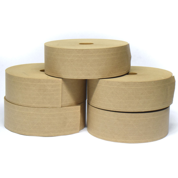 ULINE S-6645 Jumbo Industrial Reinforced Kraft Tape 3" x 900' 5 Rolls