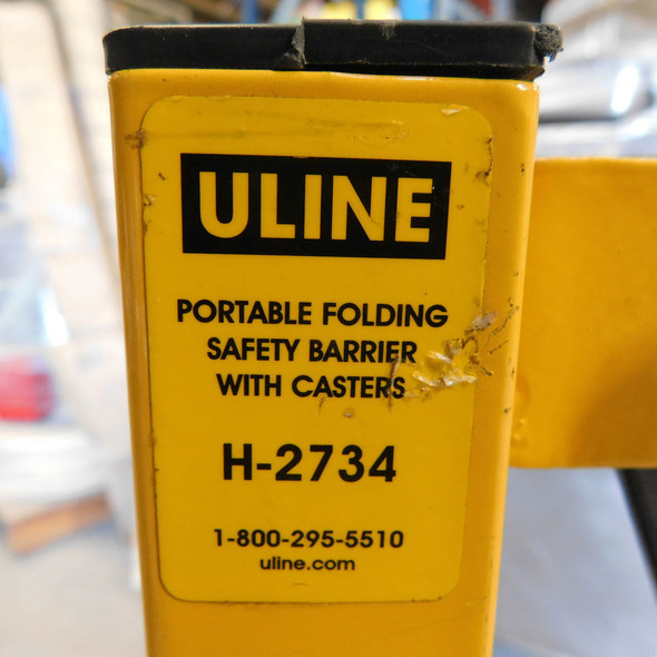 Lot of (2) Uline H-2734 Portable Folding Safety Barrier 11'- 8" Wide