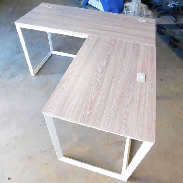 SHW Triangle-Leg L-Shaped Home Office Computer Desk Table 60" x 55"
