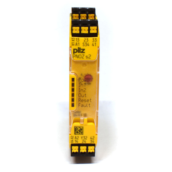 Pilz 751102 PNOZ s2 C Safety Relay 24VDC 3NO 1NC E-Stop Spring DIN Rail Mount
