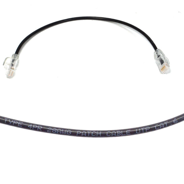 Black UTP Cat 6 Slim 1FT Ethernet Patch Cable (100)