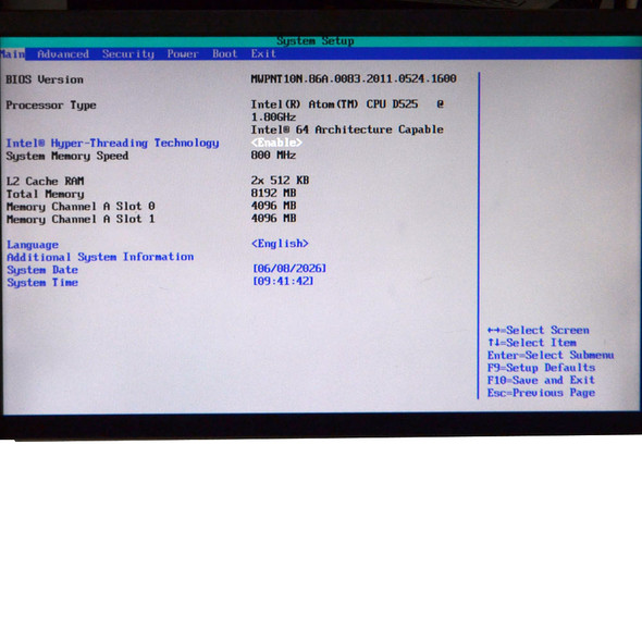 Intel D525MW Motherboard Desktop Computer Atom D525 1.80GHz 500GB 8GB Win7 Pro