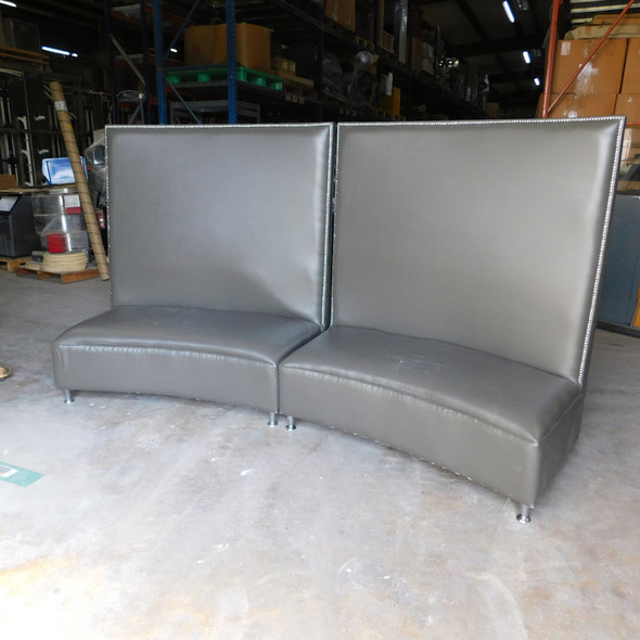 Set of 2 Curved High Back Sofa Lounge Seating Faux Leather Upholstery