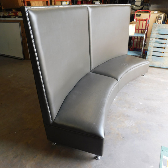 Set of 2 Curved High Back Sofa Lounge Seating Faux Leather Upholstery
