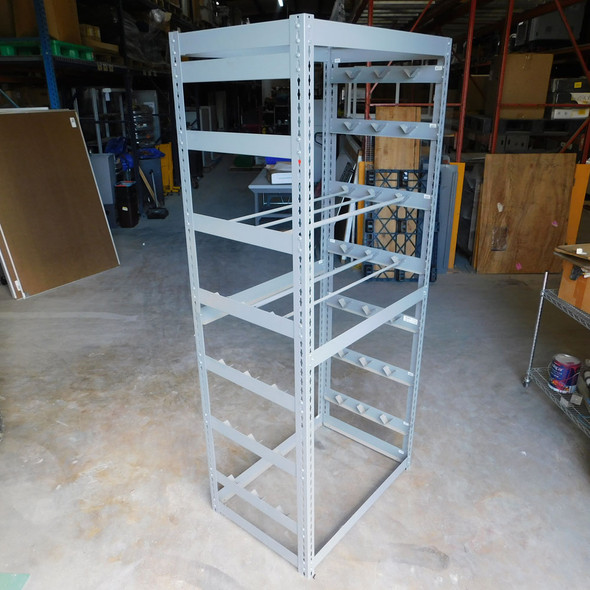 Global Industrial 36" x 24" Wide Wire Reel Mount Rack 7-Level w/ 5 Axles