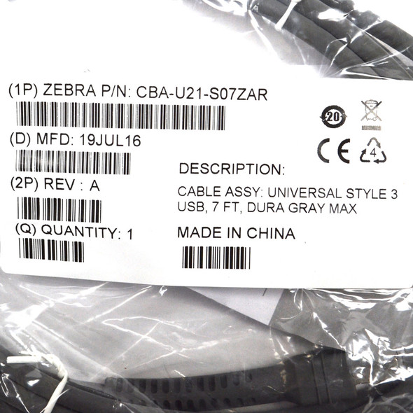 Zebra CBA-U21-S07ZAR Barcode Scanner Shielded USB Cable (10)