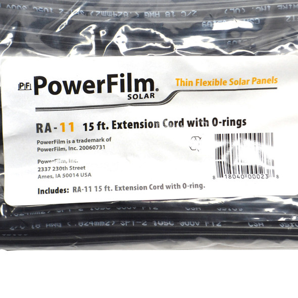 PowerFilm RA-11 15 ft Extension Cord with O-Ring Terminals