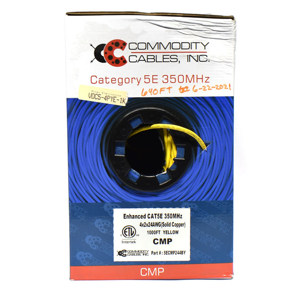 Commodity Cables 5ECMP244BY Cat5e Yellow 500' Easy Pull Partial