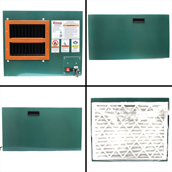 Grizzly G9956 Heavy-Duty Double Hanging Air Filter With Remote