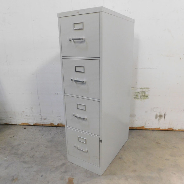 HON Vertical Filing Cabinet 4-Drawer 15" W x 26.5" D x 52" H Grey