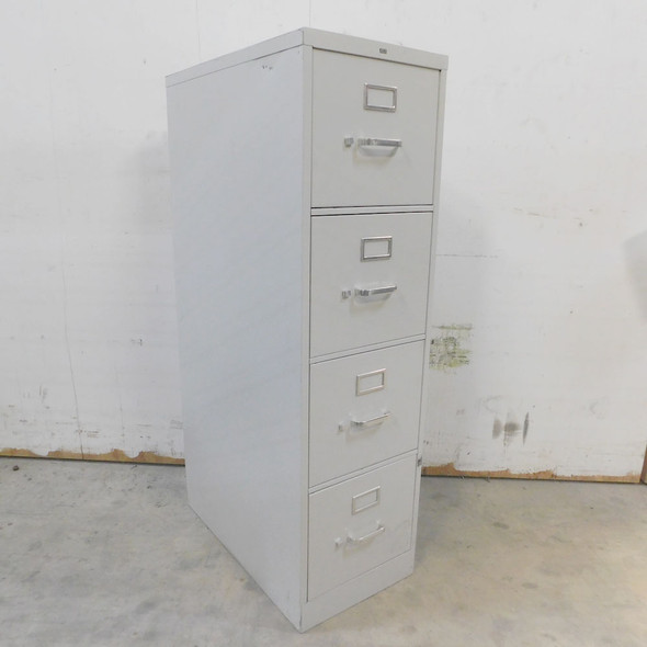 HON Vertical Filing Cabinet 4-Drawer 15" W x 26.5" D x 52" H Grey