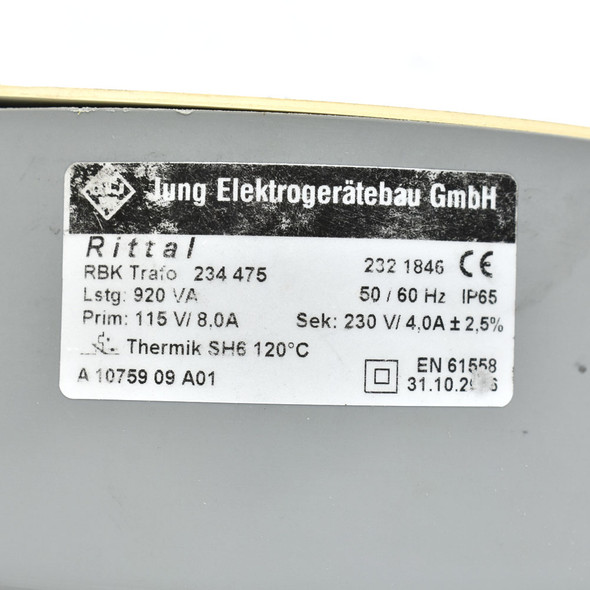 Jung Elektrogeratebau GmbH Rittal RBK Trafo 234 475 Transformer