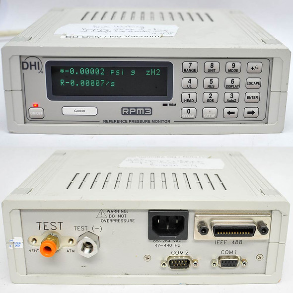 DH Instruments RPM3 Reference Pressure Monitor 0-30PSIg Manometer G0030 - Parts