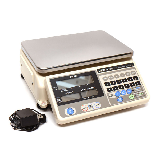 A&D HC-3Ki 3kg Digital Counting Scale Industrial Bench Top 7.5V