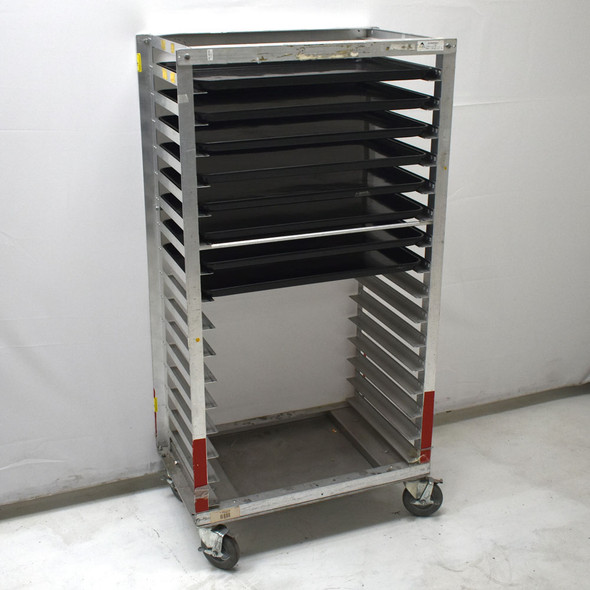 Metro RD33N Side-Load 20-Pan 18 x 26 Aluminum NSF Rack Cart 69"H w/ 8 ESD Trays
