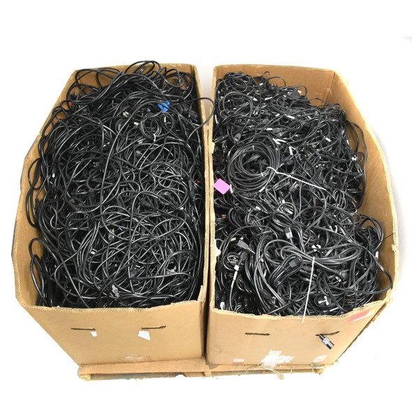 900 Lb Mixed Bulk Lot AC Power Cord Cable C13 C14 C7 C5 5-15P PC Monitor Printer