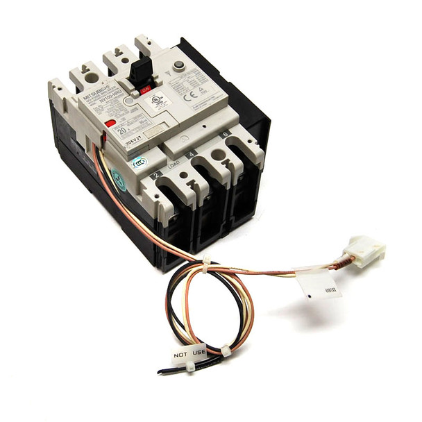 Mitsubishi NV100-HRU3020 No-Fuse 20A Circuit Breaker 240VAC 3-Pole HRU w/ GFI