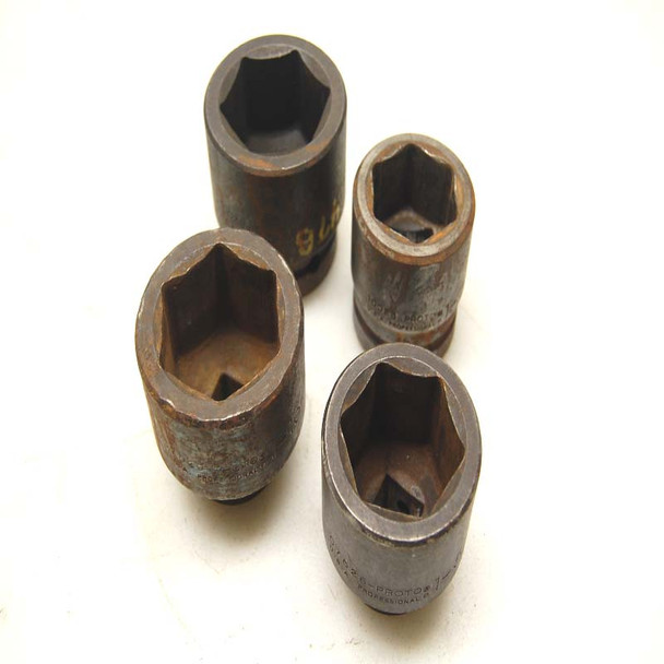 (4) Proto 3/4" Drive 1-13/16", 1-5/8" and 1" Drive 1-13/16" & 1-7/16" Sockets