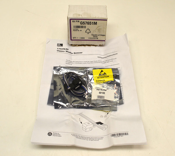 NEW Zebra G57651M 170PAX4 Main Upper Media Sensor RH + Installation Instructions