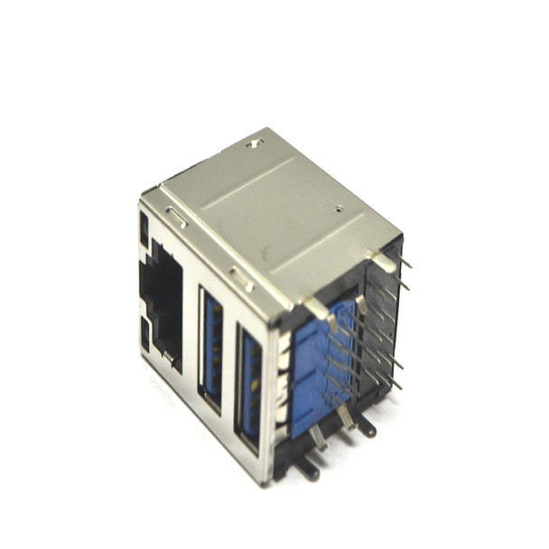 (40) NEW Dual Port USB 3.0 Socket w/ RJ45 Ethernet Modular Connector PCB