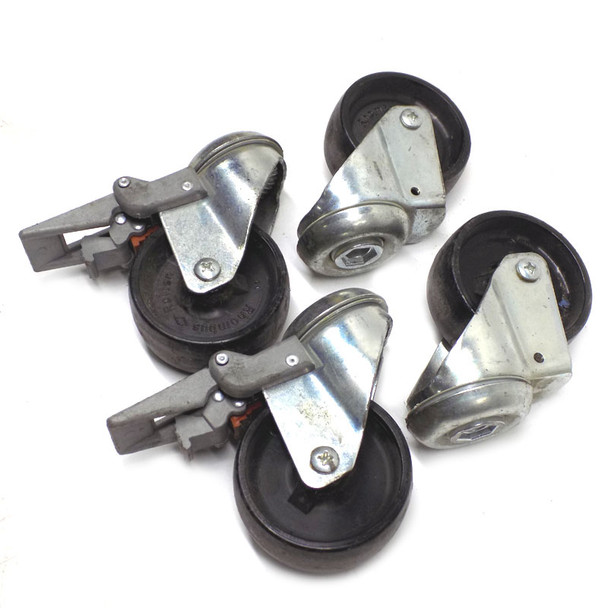 (Lot of 4) Rhombus Rollen 3" x 1.25" Casters Medium-Heavy Duty Galvanized Steel