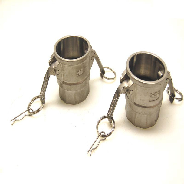 NEW 2 SFI D-200 Seal-Fast Type D Straight 2" Stainless Steel Cam Groove Couplers