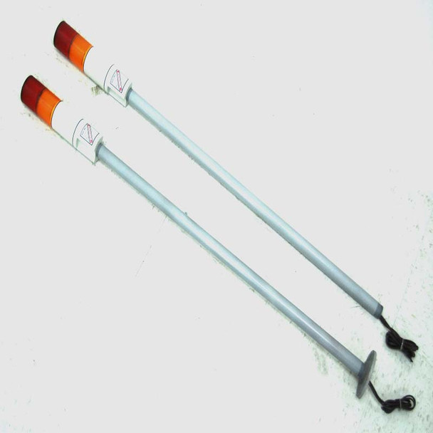 (2) Federal Signal FS MSL2 Microstat Red & Amber Status Indicators w/31.5" Poles
