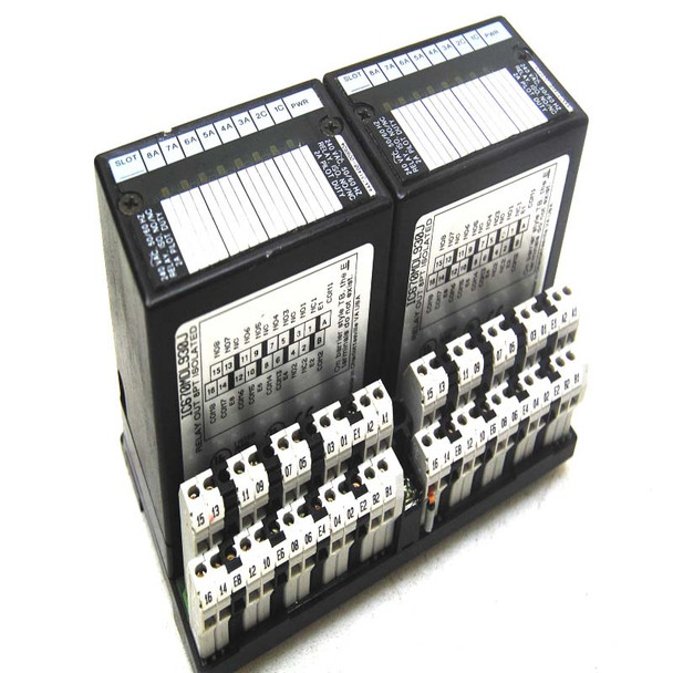(2) GE Fanuc IC670MDL930J Isolated Output Modules w/ IC670CHS002E 2-Tier Base