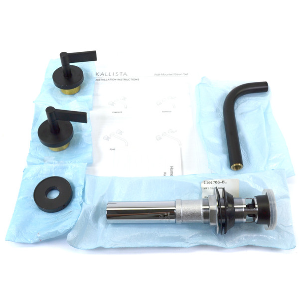 Kallista P24410-LV-BL One 1.2 GPM Wall Mount Widespread Faucet - Matte Black