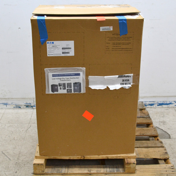 Eaton Transformer V48M28T3016 MFG 2020  PV 480 Delta SV 208Y/120 3PH 30kVA