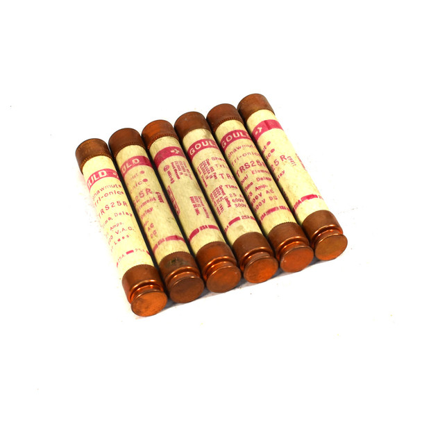 Gould Shawmut TRS25R 25 Amp 600 Volt AC or less Time Delay Fuse (6)