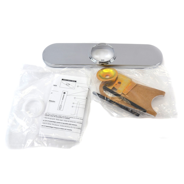 Delta RP64070 Replacement 8" Escutcheon & Gasket 10-1/2"W - Polished Chrome
