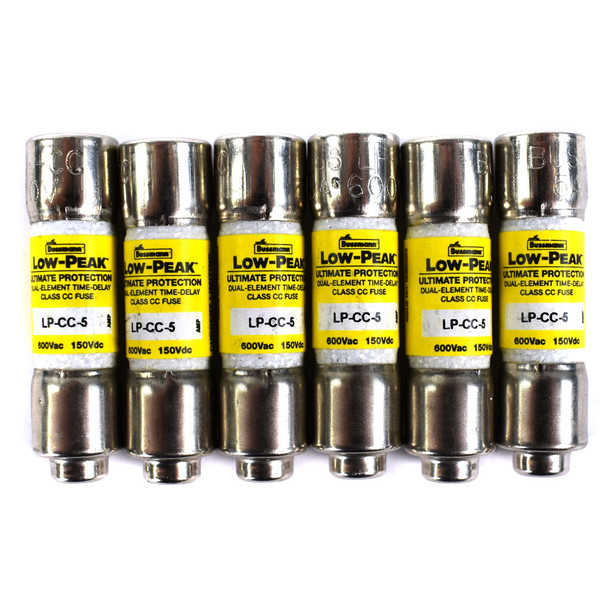Bussmann LP-CC-5 Current Limiting Time-Delay Low-Peak Fuse 5A 600V (6)