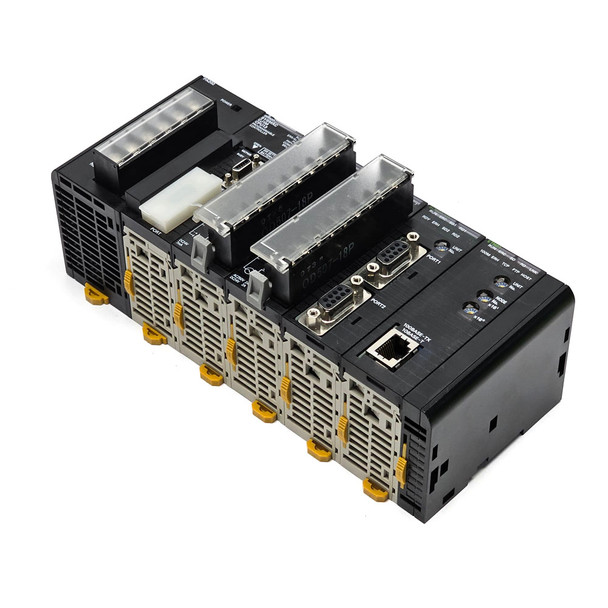 Omron Sysmac CJ1M-CPU13 PLC w/ ID211, OC211, SCU21-V1, ETN21, and CJ1W-PA202 PSU