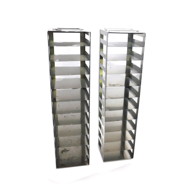 11-Space Double-Handle Vertical Lab Freezer Racks 25.25" x 6.5" x 6" (2)