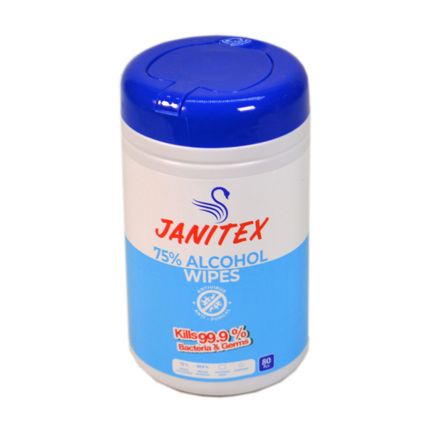 Janitex 75% Disinfecting Alcohol Wipes, 80 Ea, (Case of 12)